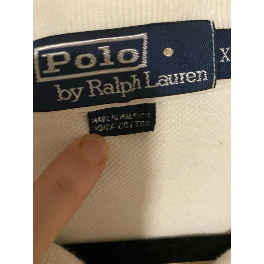 vtg Polo Ralph Lauren Men's White Shirt Long Sleeve Collared Pony Size XL